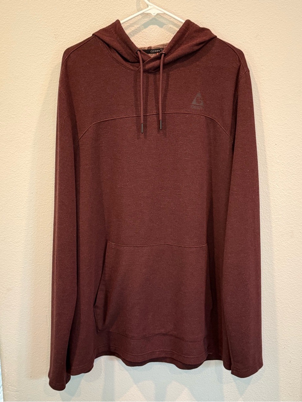 Gerry Burgundy Long Sleeve Hoodie Shirt Lightweight Performance Men’s XL
